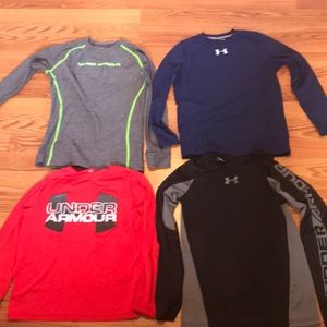 Boys small under armour long sleeved tees